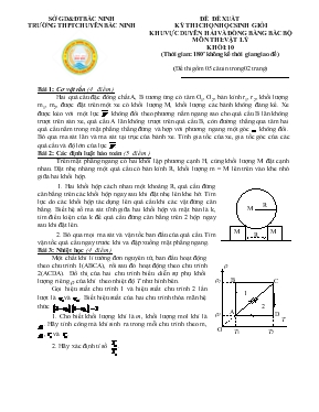 Đề đề xuất kỳ thi chọn học sinh giỏi khu vực duyên hải và đồng bằng bắc bộ môn thi Vật lý khối 10
